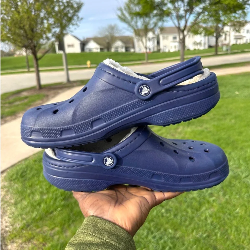 Crocs Adult Ralen Lined Clogs Men's Size 11 Blue Sandals